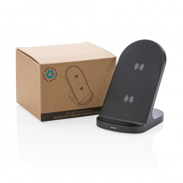 Logotrade mainoslahjat ja liikelahjat tuotekuva: RCS muovinen tuplakelainen langattoman latauksen alusta 15W